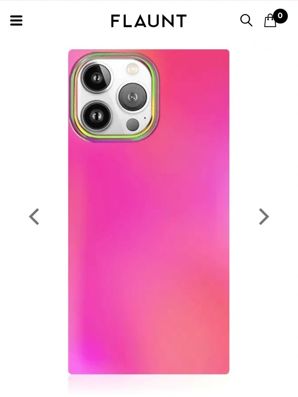 NWT Flaunt Square Pink Iridescent Satin iPhone Case iPhone 15 pro max